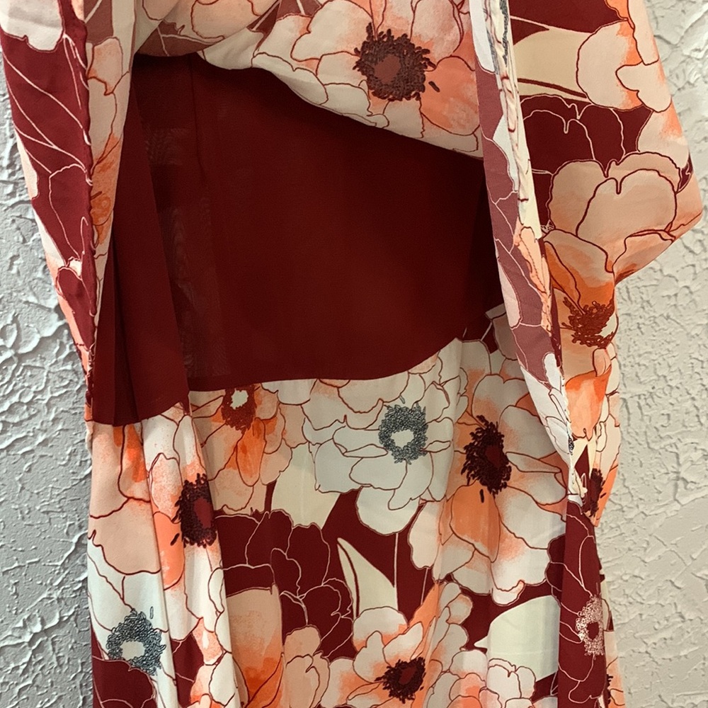 Rachel Roy Rita Maxi Dress Red White 10 Ruffles Tiered Travel Cruise Wedding - Picture 9 of 17